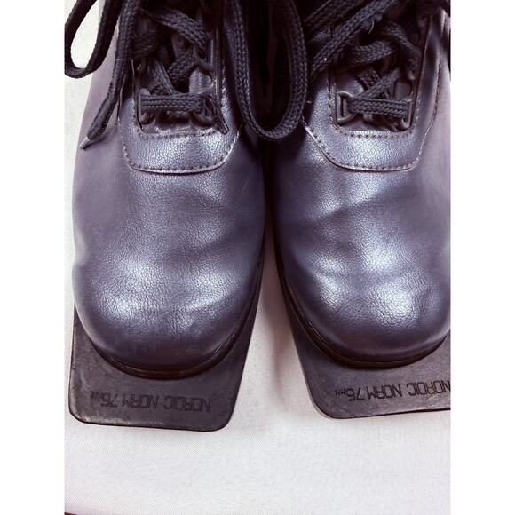 Vintage Heierling Cross Country Ski Boots Leather Black Nordic XC Euro Retro main image 7